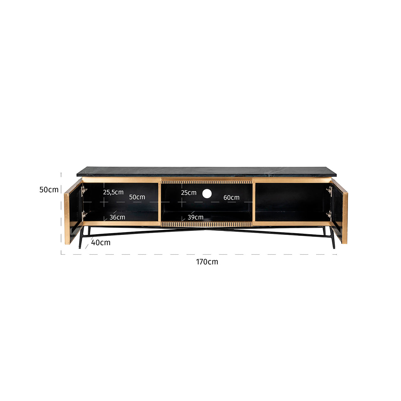 Richmond Interiors TV-Schrank Ironville gold TV-Schrank Richmond Interiors