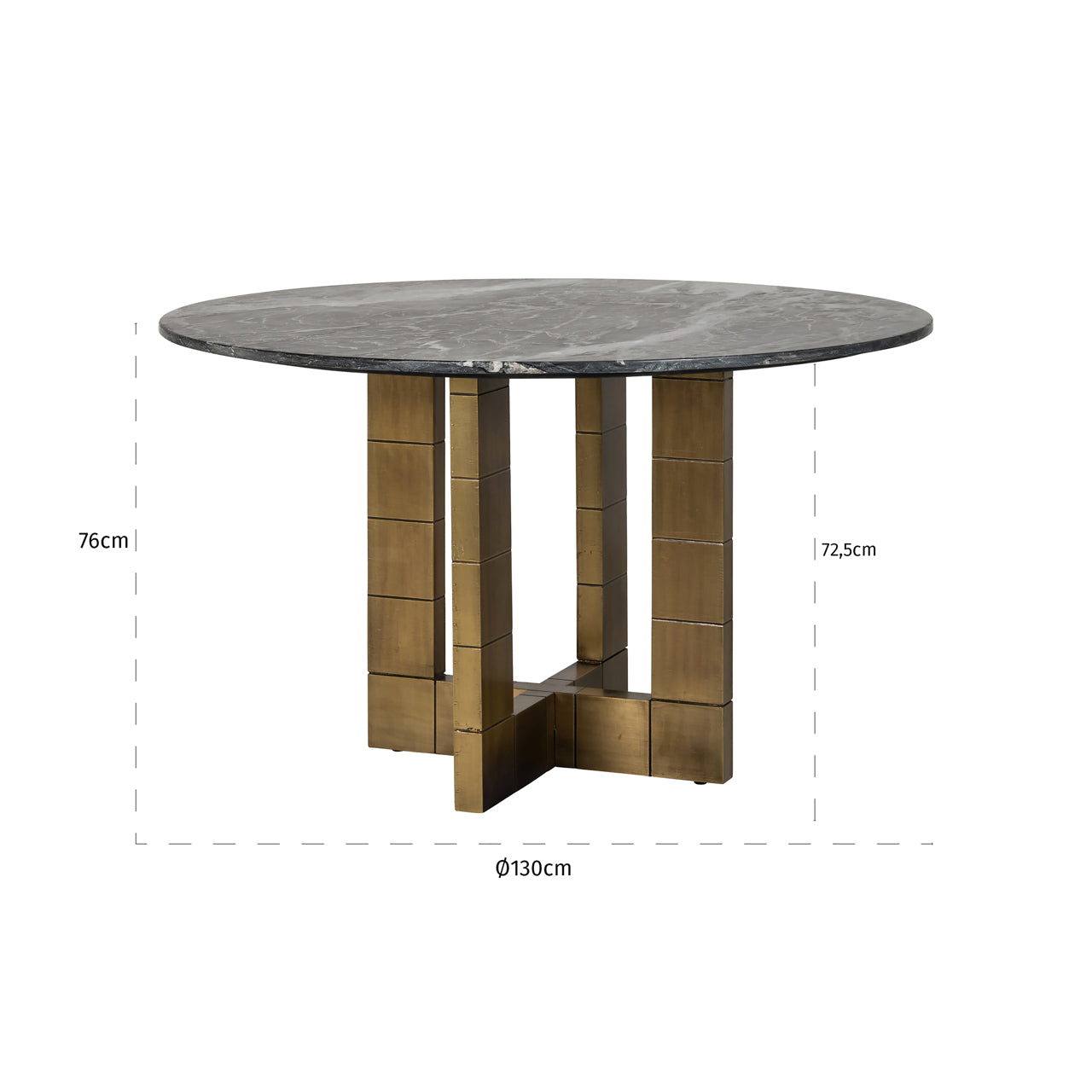 Richmond Interiors Esstisch Collada black/gold 130Ø Esstisch Richmond Interiors