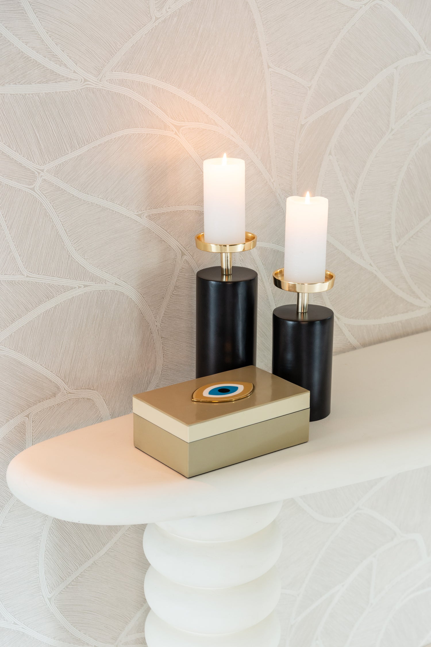 Richmond Interiors Kerzenhalter Caya black/gold small Kerzenhalter Richmond Interiors