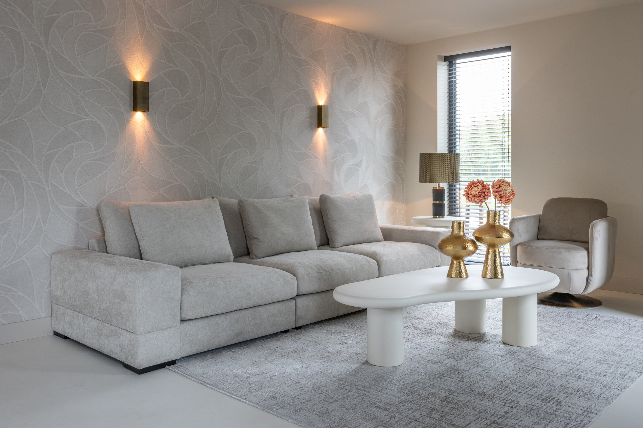 Richmond Interiors Couchtisch Bloomstone white 160x80 Couchtisch Richmond Interiors