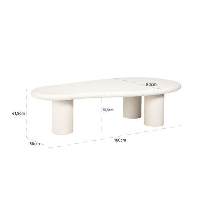 Richmond Interiors Couchtisch Bloomstone white 160x80 Couchtisch Richmond Interiors
