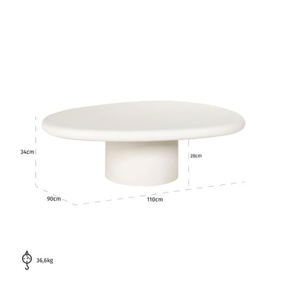 Richmond Interiors Couchtisch Bloomstone white 110x90 Couchtisch Richmond Interiors