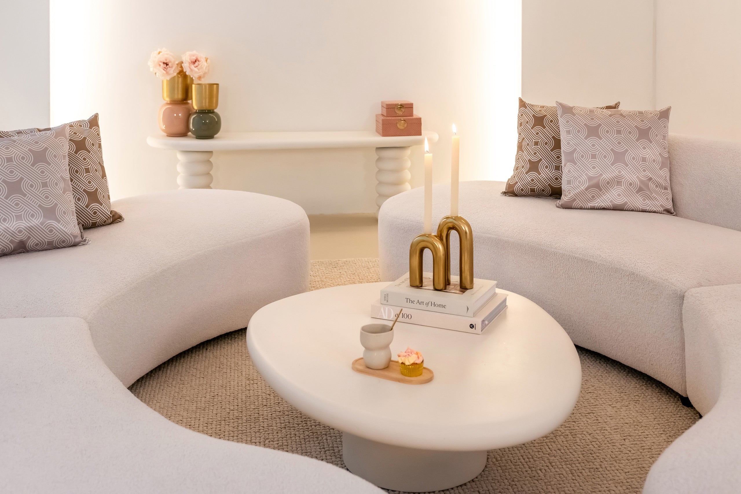 Richmond Interiors Couchtisch Bloomstone white 110x90 Couchtisch Richmond Interiors