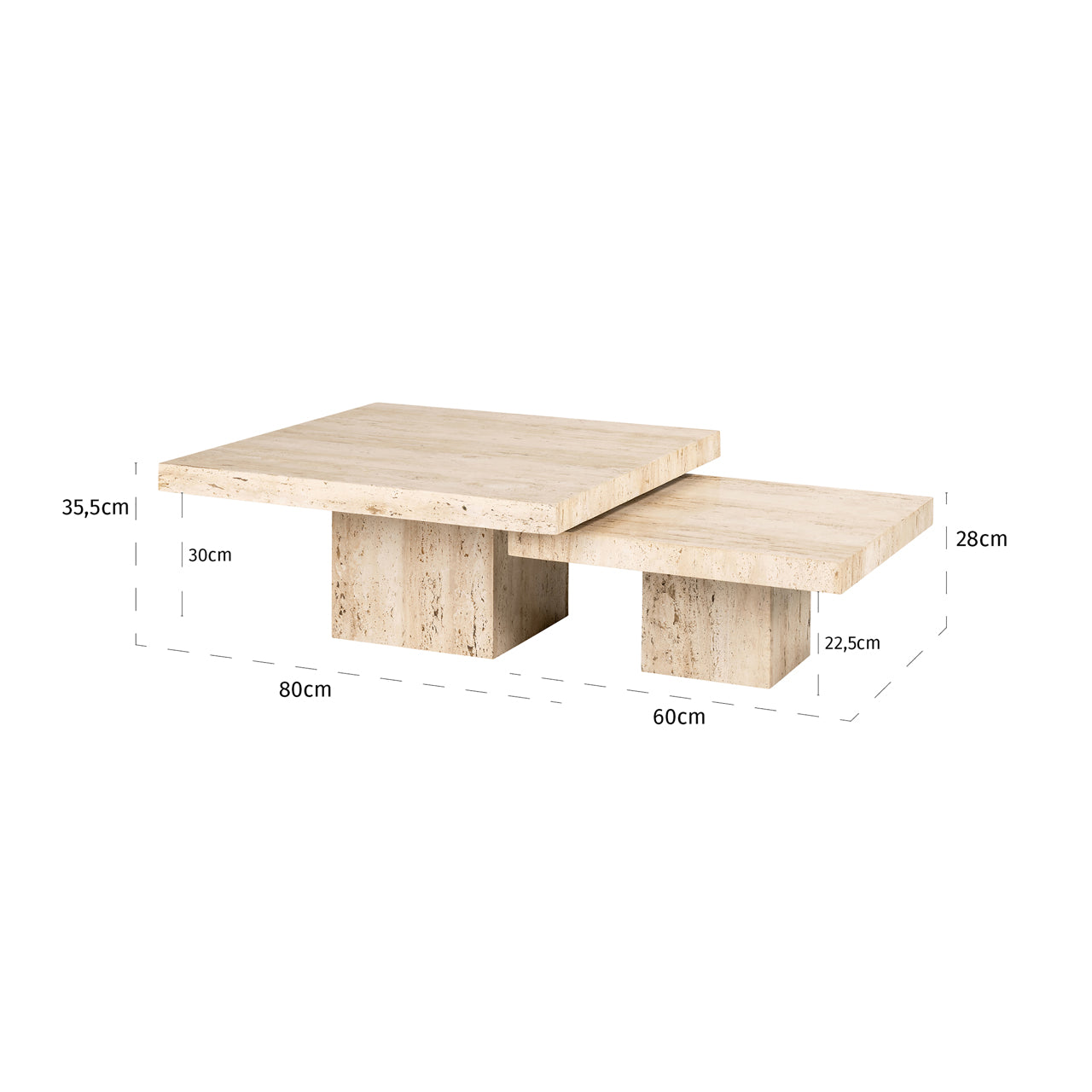 Richmond Interiors Couchtisch La Cantera beige (Set of 2) Couchtisch Richmond Interiors