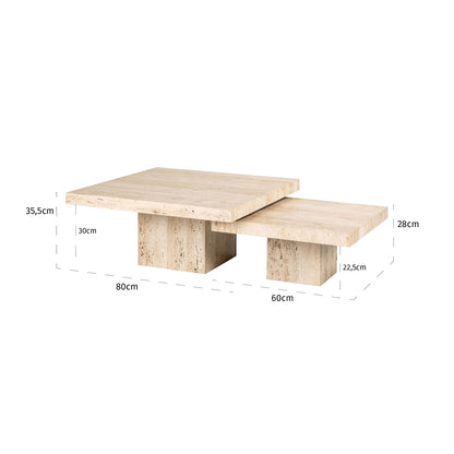 Richmond Interiors Couchtisch La Cantera beige (Set of 2) Couchtisch Richmond Interiors
