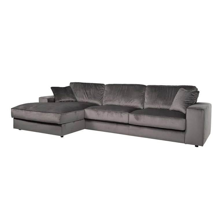 Richmond Interiors Couch Santos Lounge links + 2,5 Sitzer stone velvet (Quartz Stone 101) 4er-Set Trinkgläser Richmond Interiors