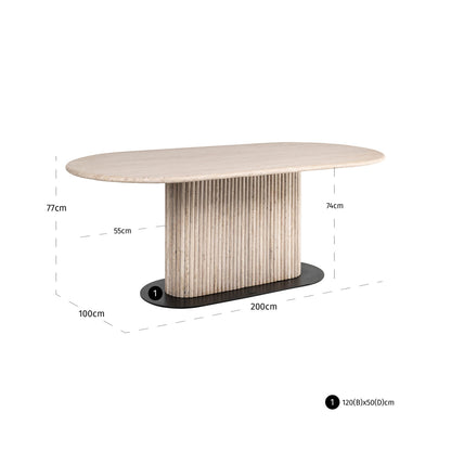 Richmond Interiors Esstisch La Cantera beige 200 Esstisch Richmond Interiors