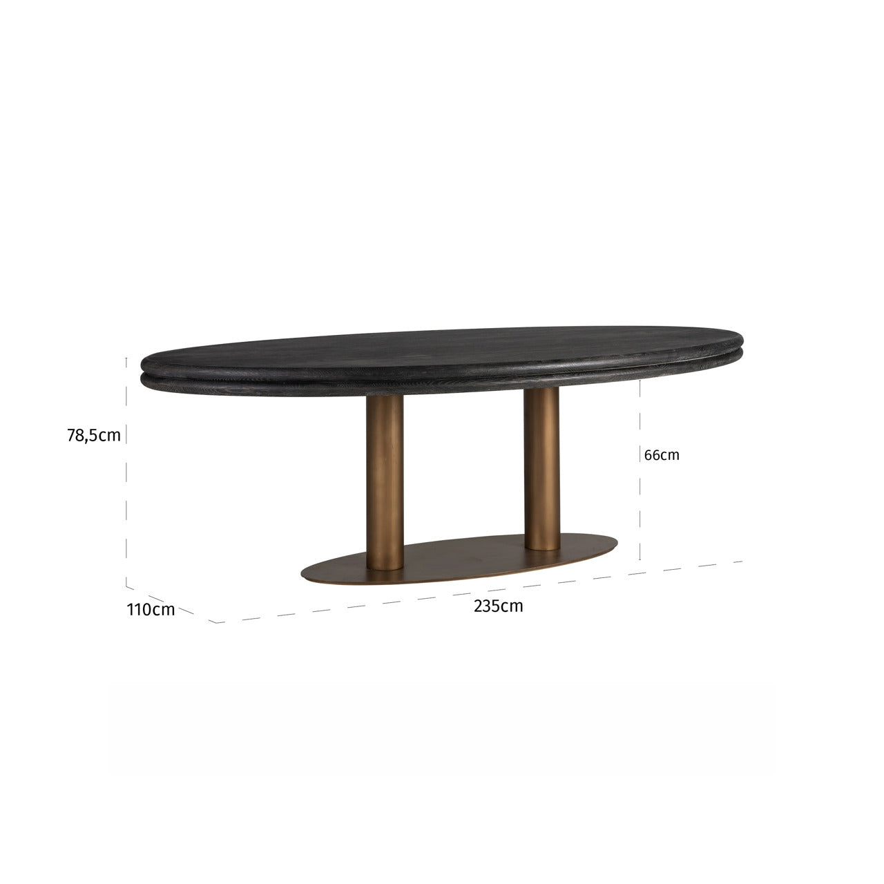Richmond Interiors Esstisch Macaron black rustic oval 235 Esstisch Richmond Interiors
