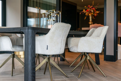 Richmond Interiors Esszimmerstuhl Aline white chenille swivel fire retardant Esszimmerstuhl Richmond Interiors