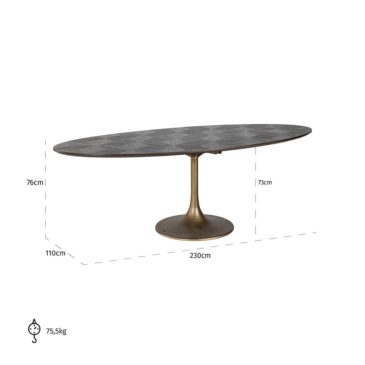 Richmond Interiors - Esstisch Luxor Oval Diamant 230cm Esstisch oval Richmond Interiors