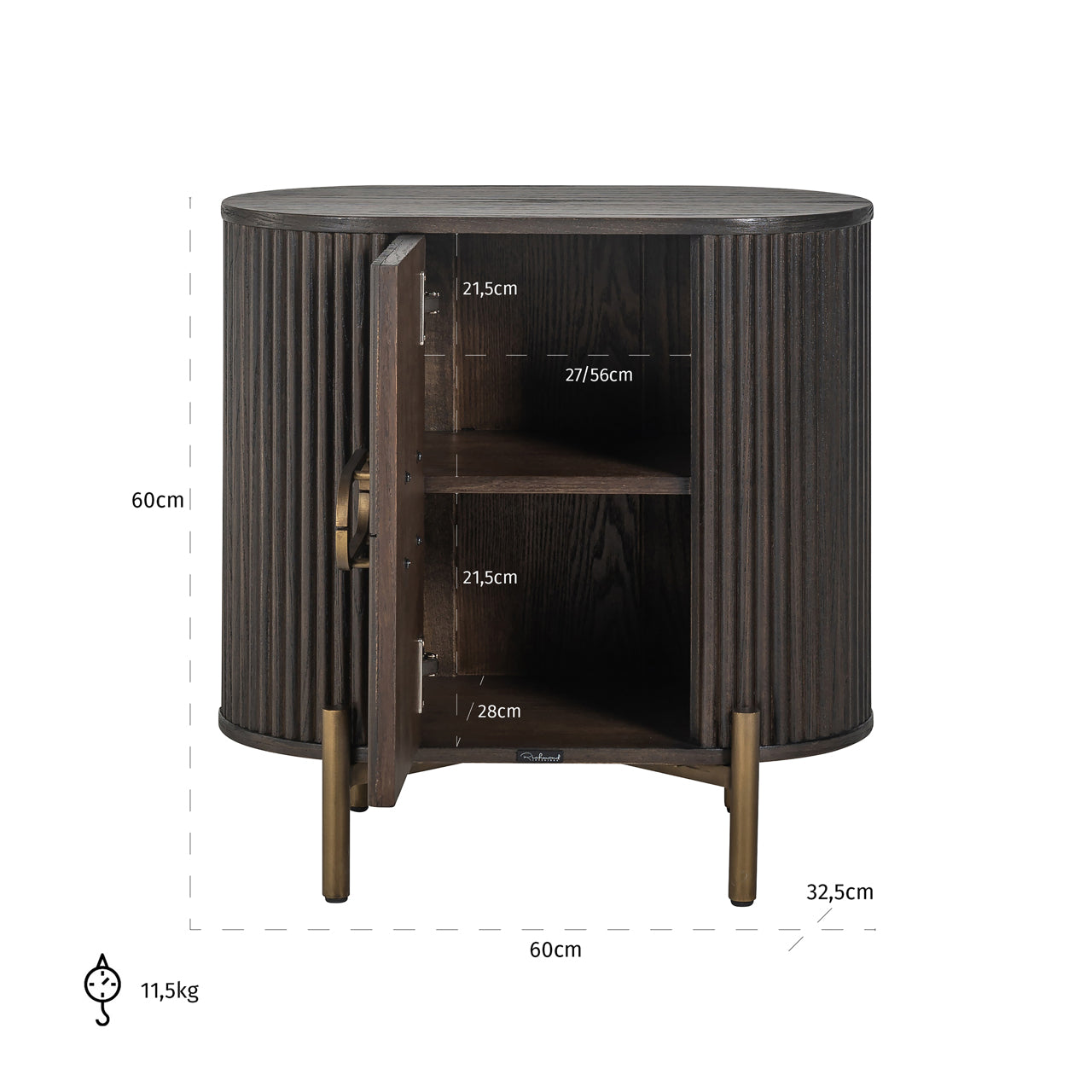Richmond Interiors Nachttisch Luxor brown Nachttisch Richmond Interiors