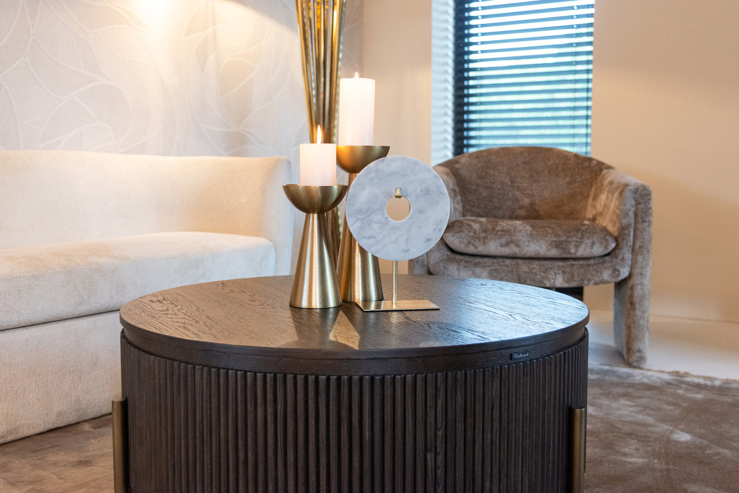 Richmond Interiors Couchtisch Luxor brown 95Ø Couchtisch Richmond Interiors