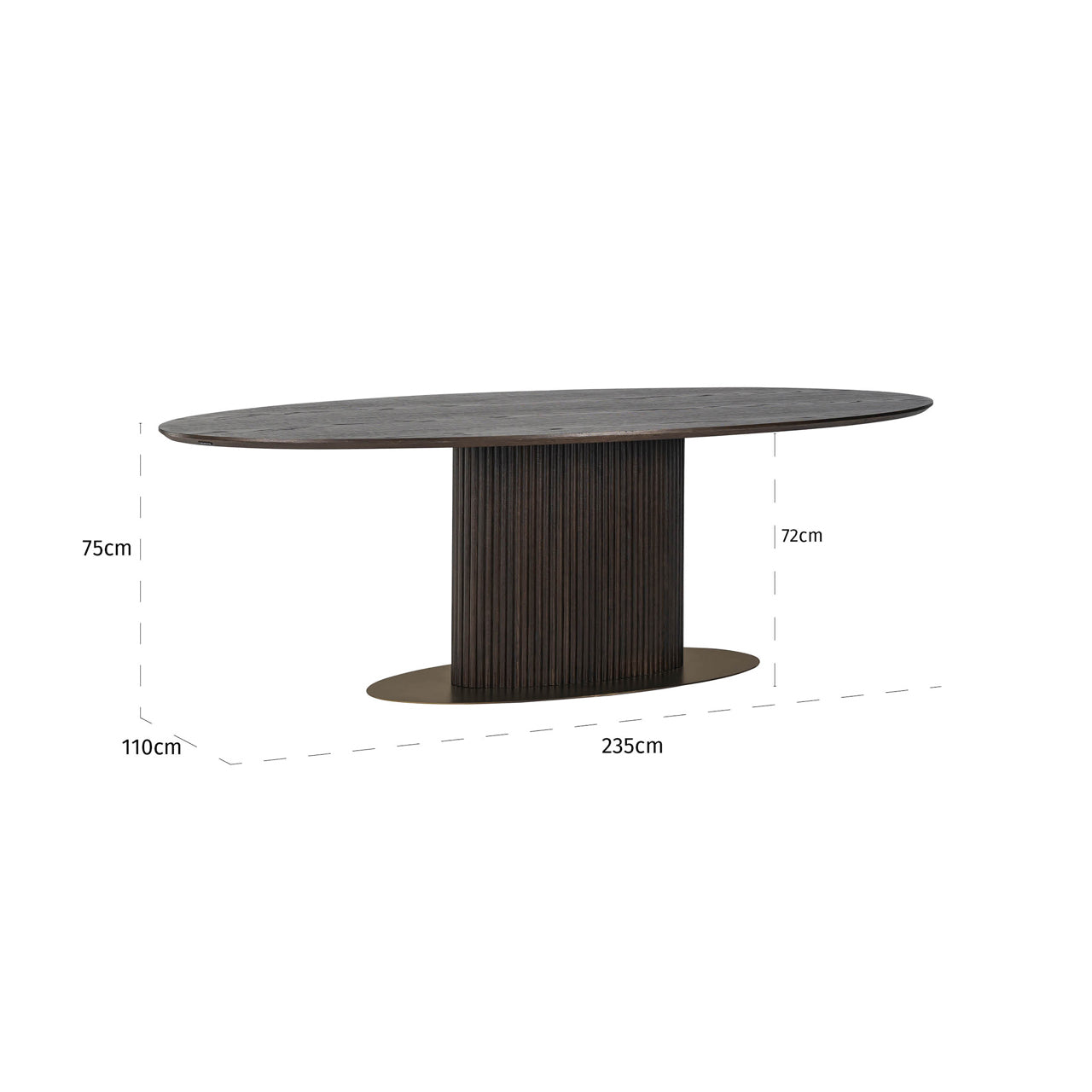 Richmond Interiors Esstisch Luxor brown oval 235 Esstisch Richmond Interiors