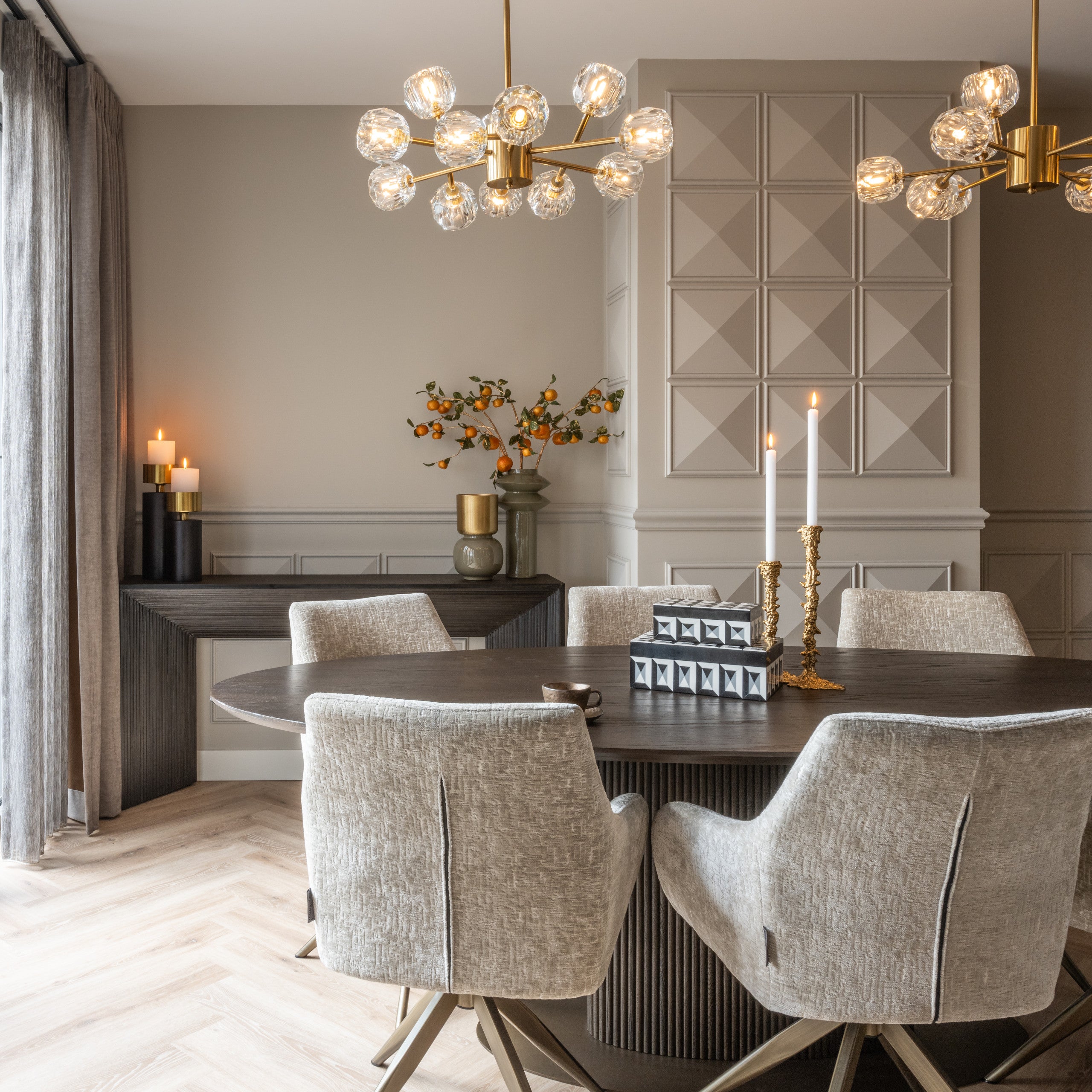 Richmond Interiors Kerzenhalter Caya black/gold small Kerzenhalter Richmond Interiors