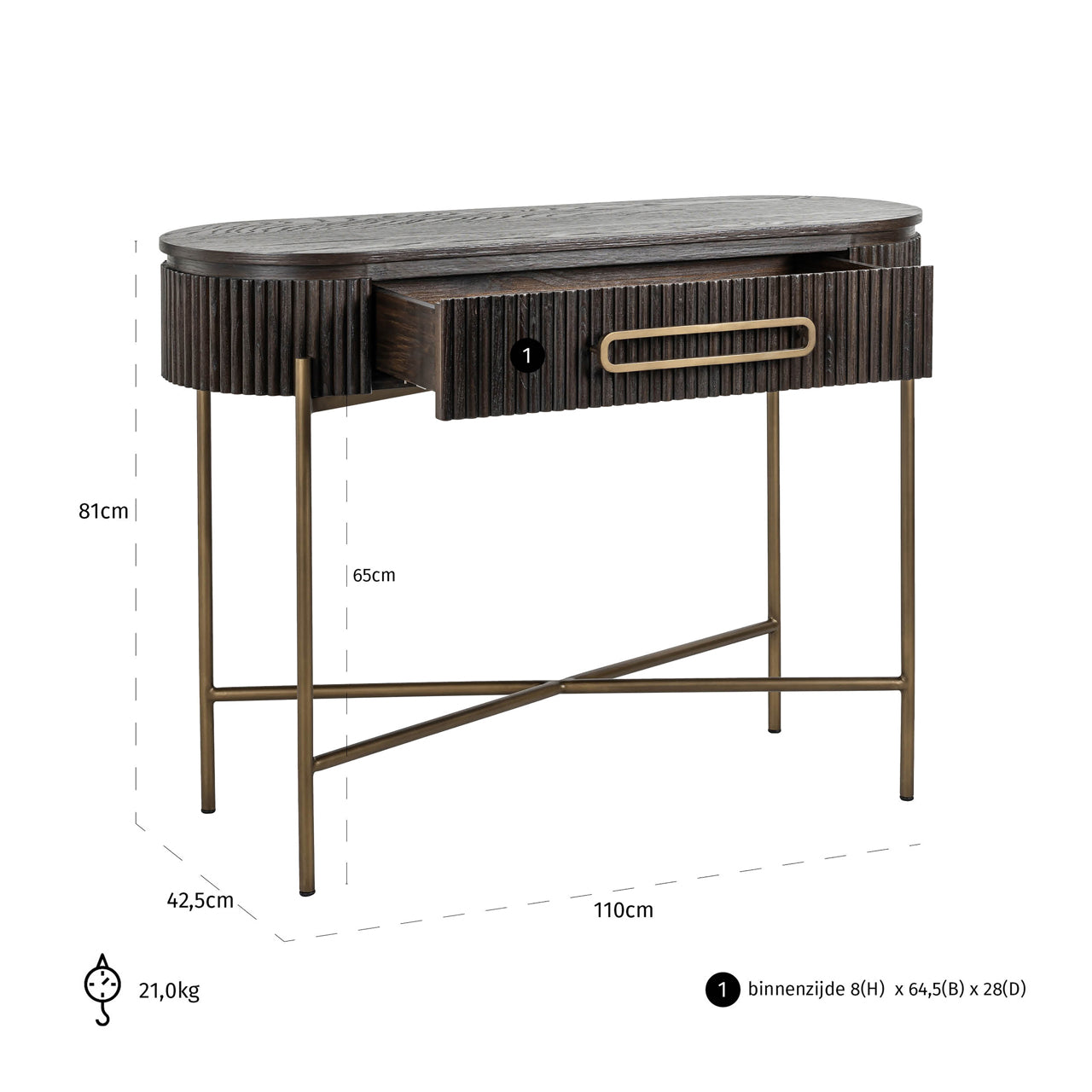 Richmond Interiors Konsole Luxor brown Konsole Richmond Interiors