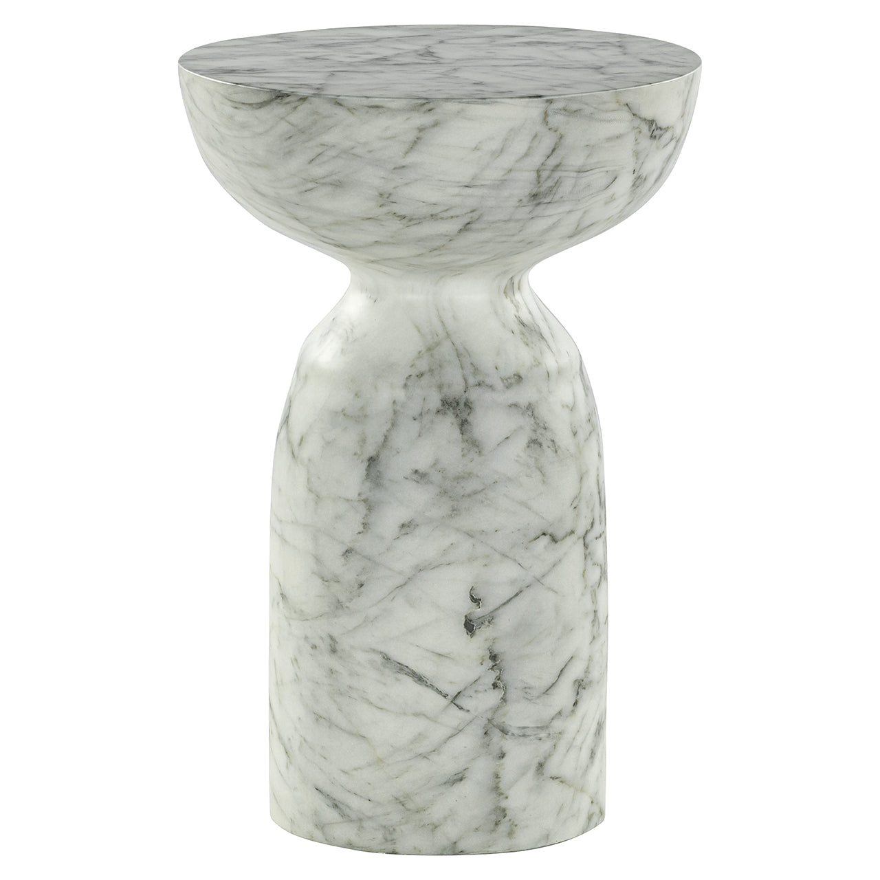 Richmond Interiors Beistelltisch Kita faux white marble white Beistelltisch rund Richmond Interiors