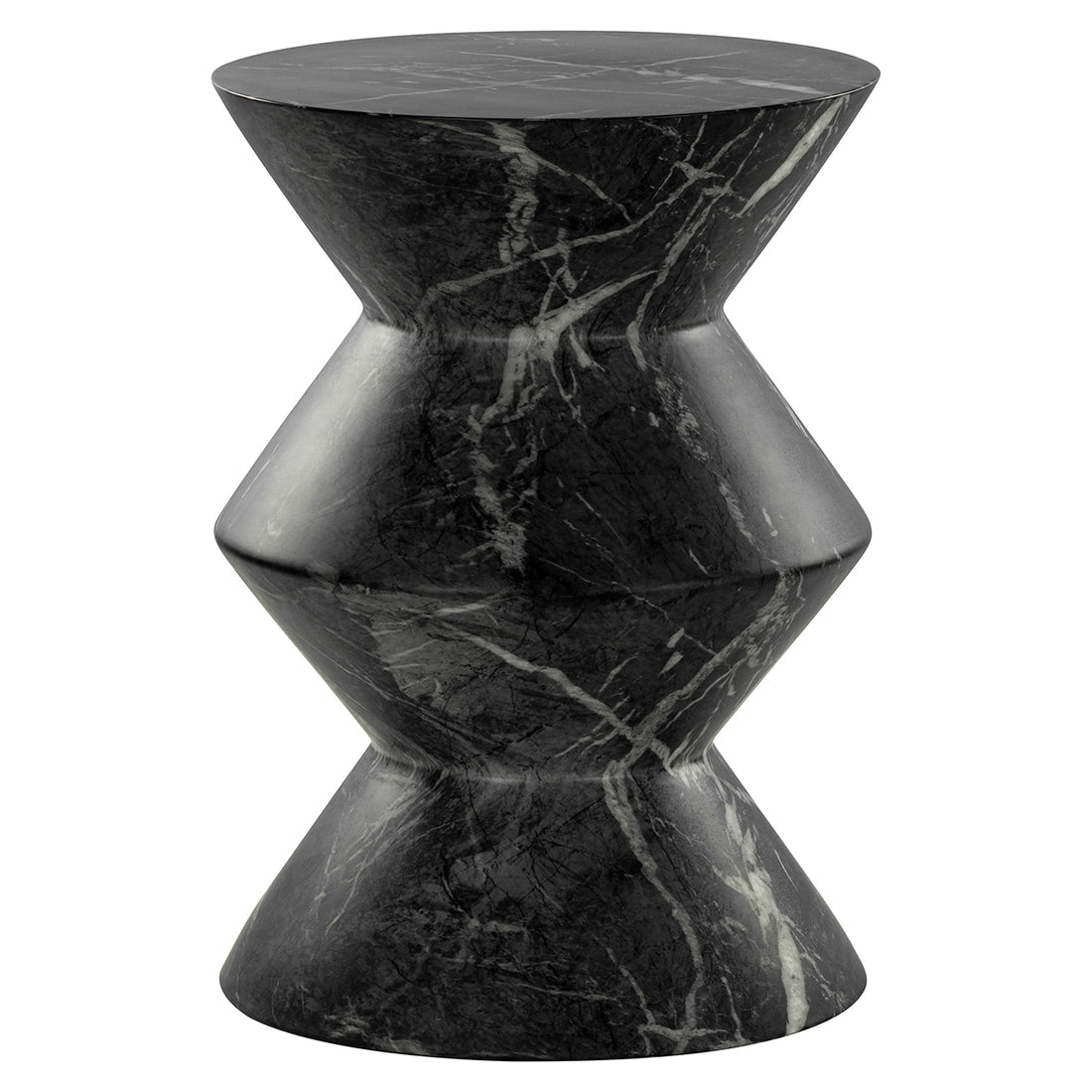 Richmond Interiors Beistelltisch Bosco faux black marble black Beistelltisch rund Richmond Interiors