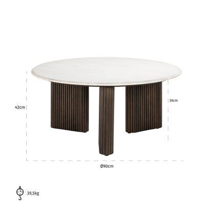Richmond Interiors Couchtisch Mayfield brown 90Ø Couchtisch Richmond Interiors