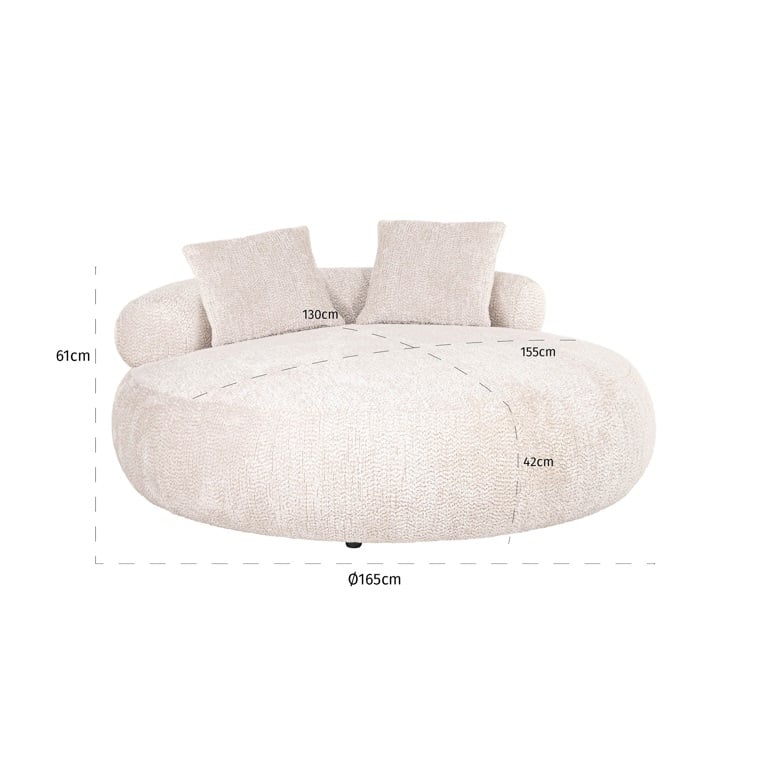 Richmond Interiors rundes Sofa Tivola (Be Lovely 11 Cream) Rundes Sofa Richmond Interiors