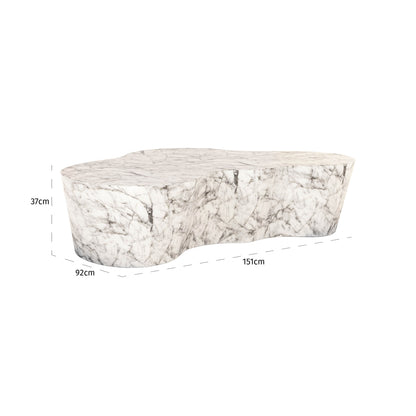 Richmond Interiors Gartencouchtisch Rockyard white marble look Gartencouchtisch Richmond Interiors