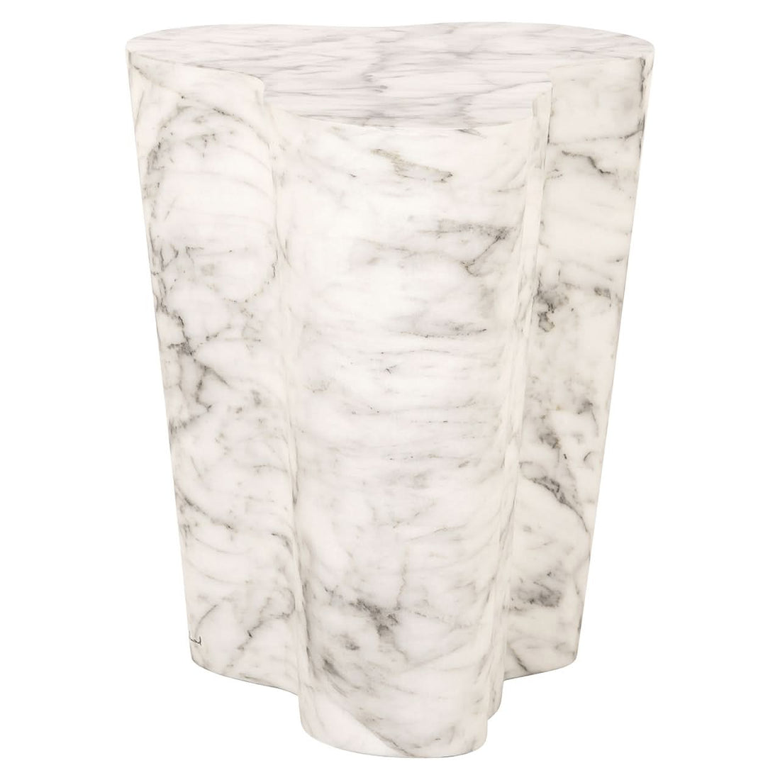 Richmond Interiors Beistelltisch Rockyard faux white marble (White) Beistelltisch rund Richmond Interiors