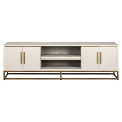 Richmond Interiors Fernsehkommode Whitebone brass 4-Türen 200 (Verona Grey) Fernsehkommode Richmond Interiors