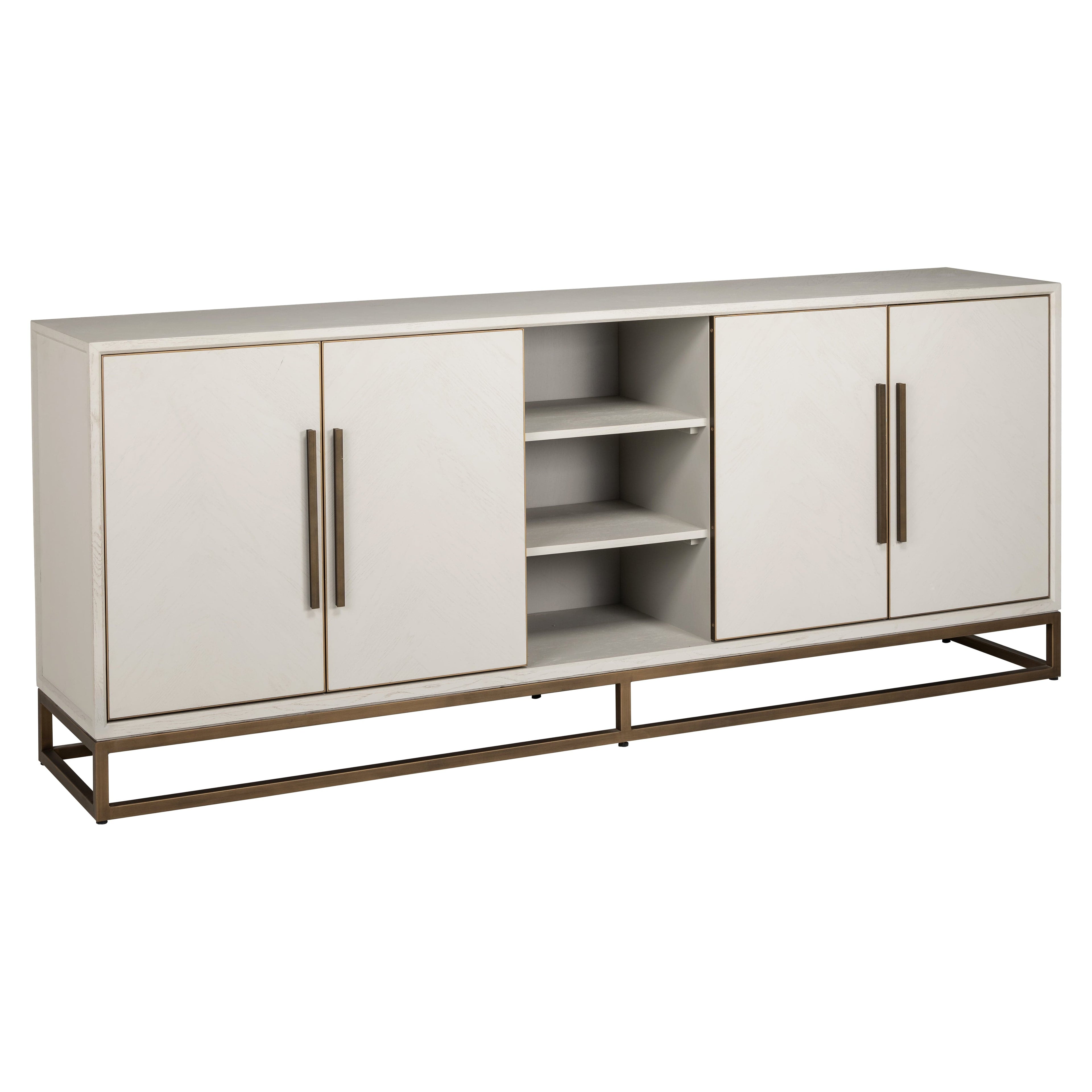 Richmond Interiors - Anrichte Whitebone brass 4-Türen Sideboard Richmond Interiors