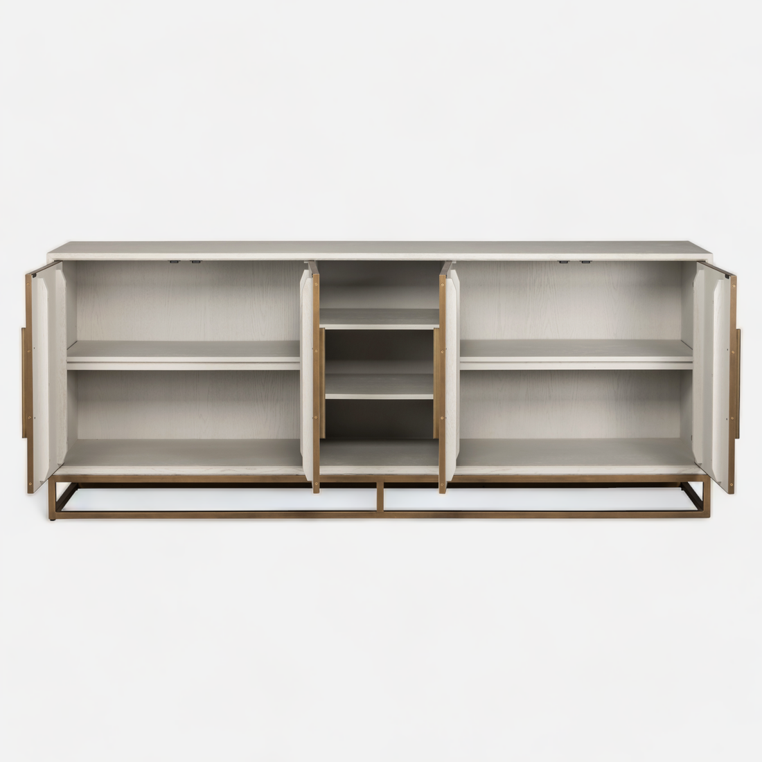 Richmond Interiors - Anrichte Whitebone brass 4-Türen Sideboard Richmond Interiors