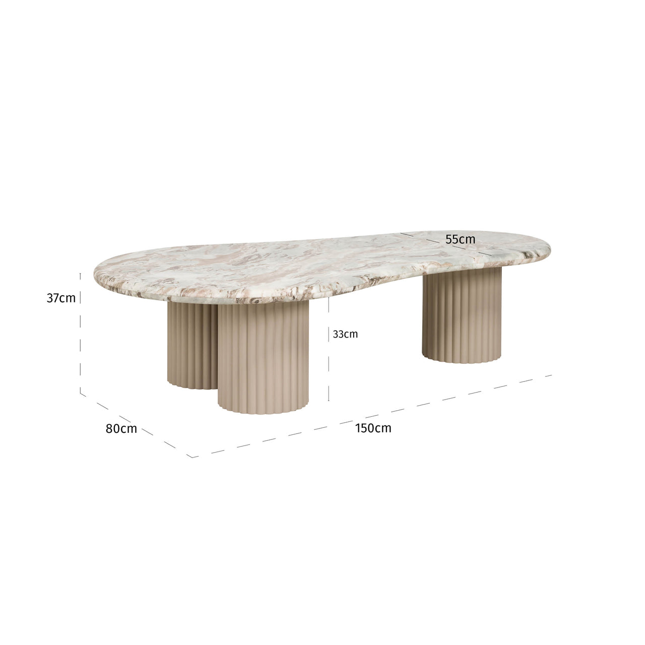 Richmond Interiors Couchtisch Coronel Blush beige Couchtisch Richmond Interiors