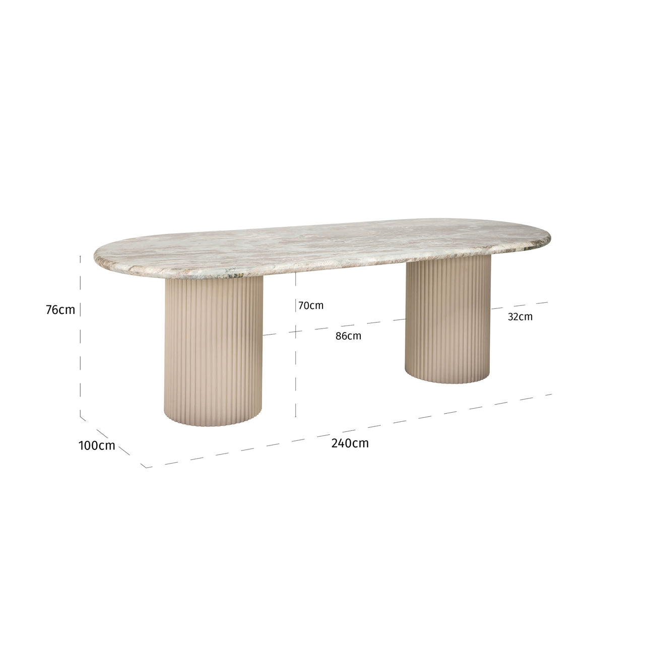 Richmond Interiors Esstisch Coronel Blush beige 240 Esstisch Richmond Interiors