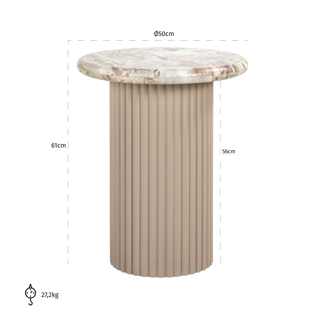 Richmond Interiors Beistelltisch Coronel Blush beige Beistelltisch Richmond Interiors
