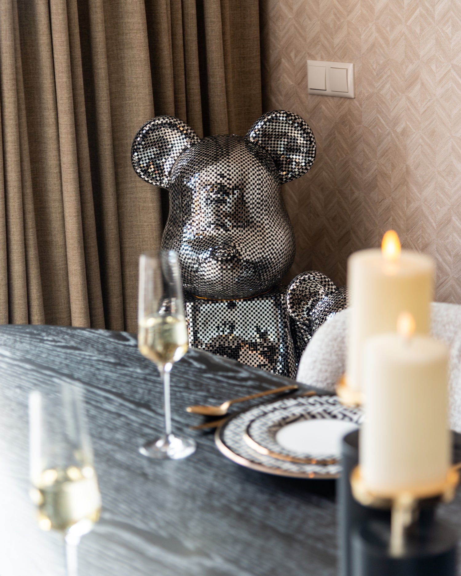 Richmond Interiors Kerzenhalter Caya black/gold small Kerzenhalter Richmond Interiors