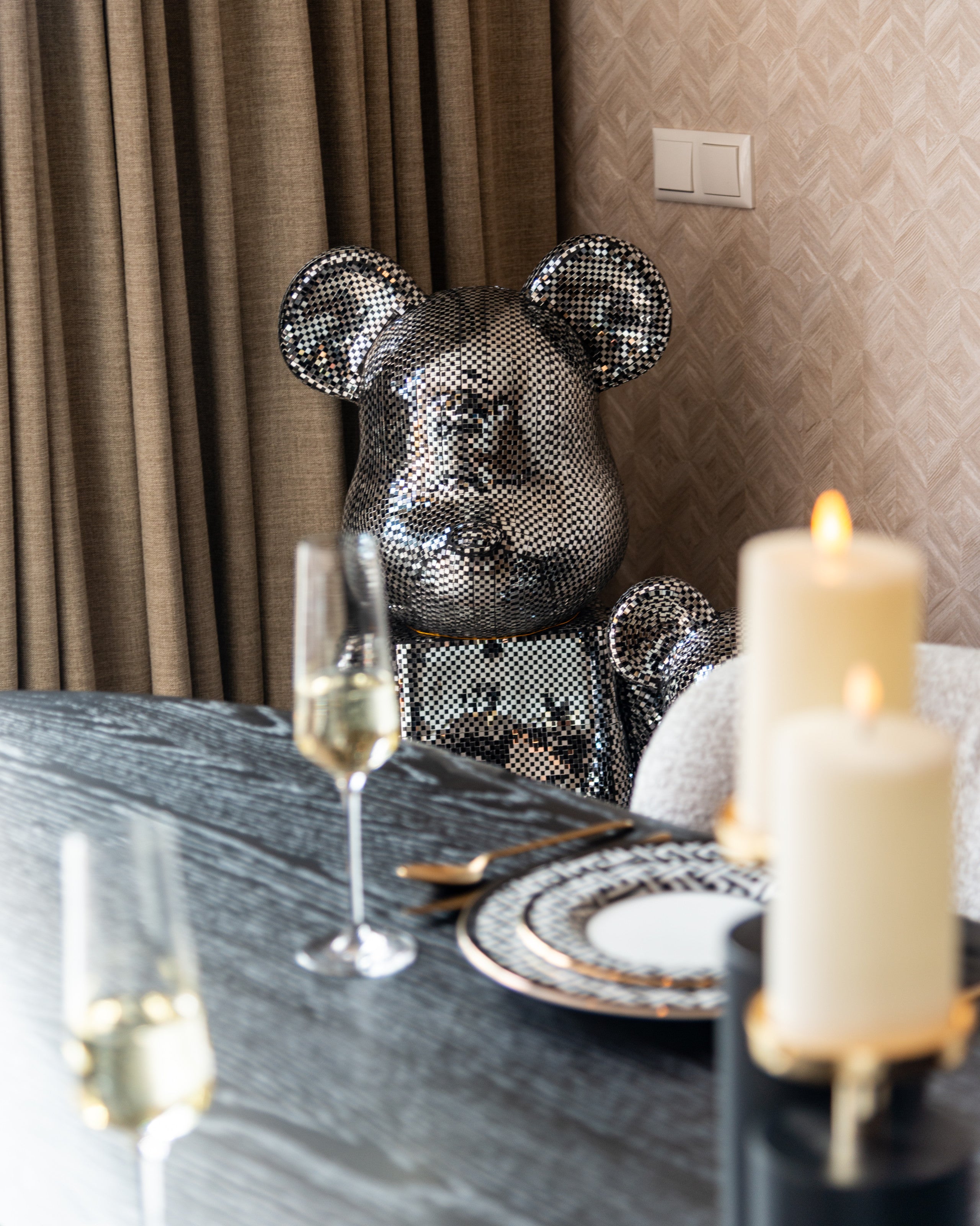 Richmond Interiors Kerzenhalter Caya black/gold small Kerzenhalter Richmond Interiors