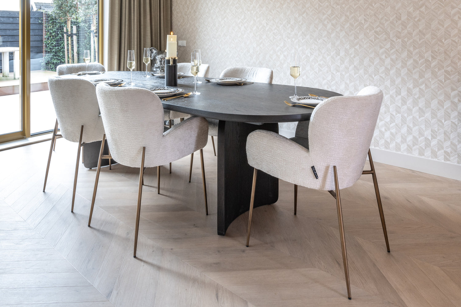 Richmond Interiors Kerzenhalter Caya black/gold small Kerzenhalter Richmond Interiors