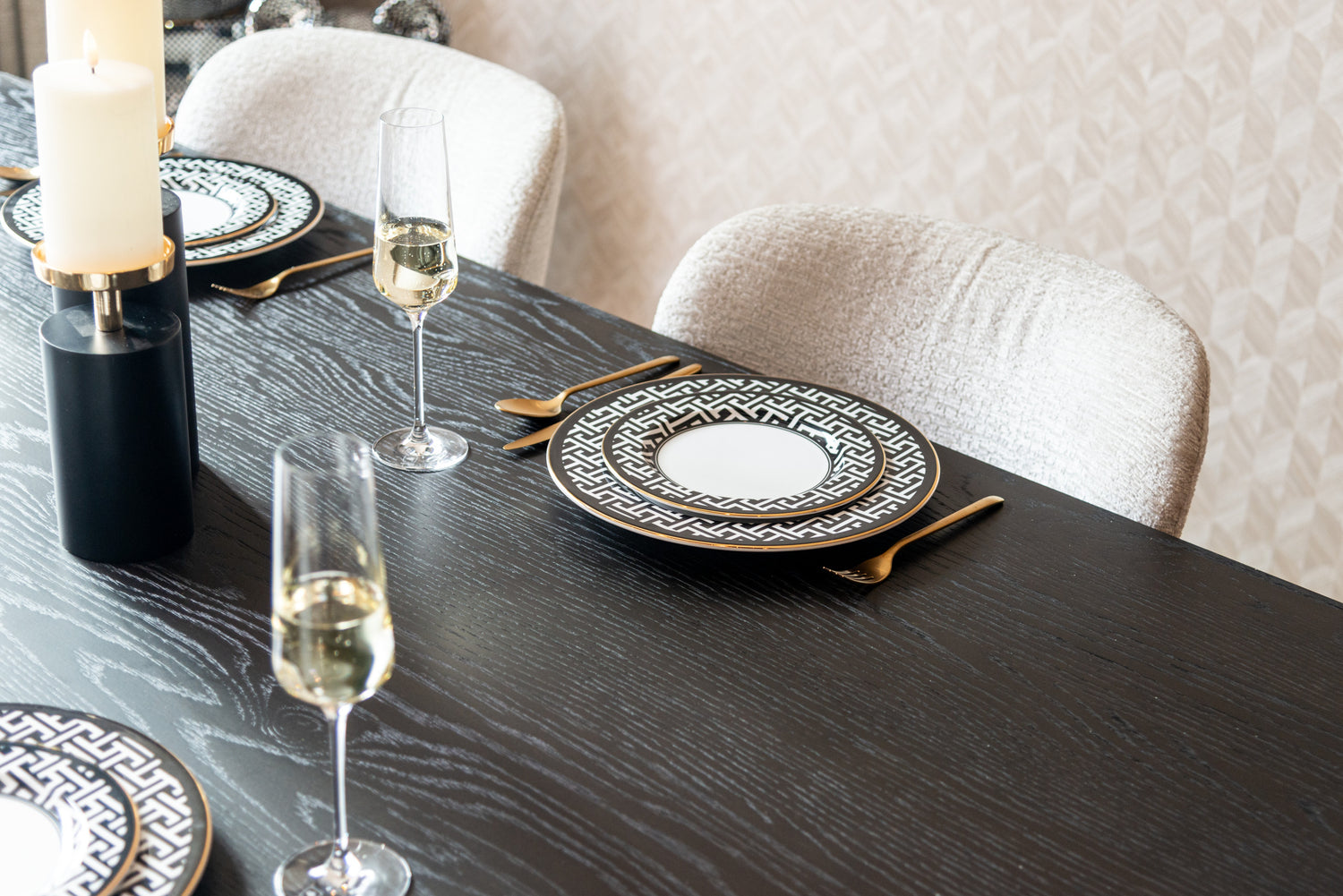 Richmond Interiors Kerzenhalter Caya black/gold small Kerzenhalter Richmond Interiors