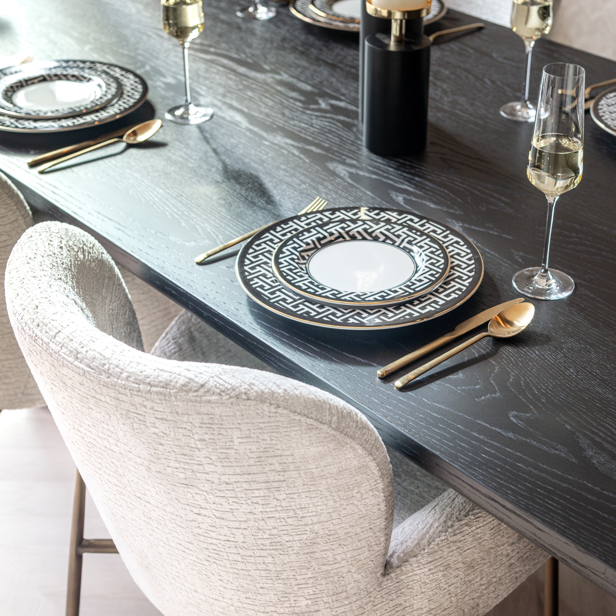 Richmond Interiors Kerzenhalter Caya black/gold small Kerzenhalter Richmond Interiors