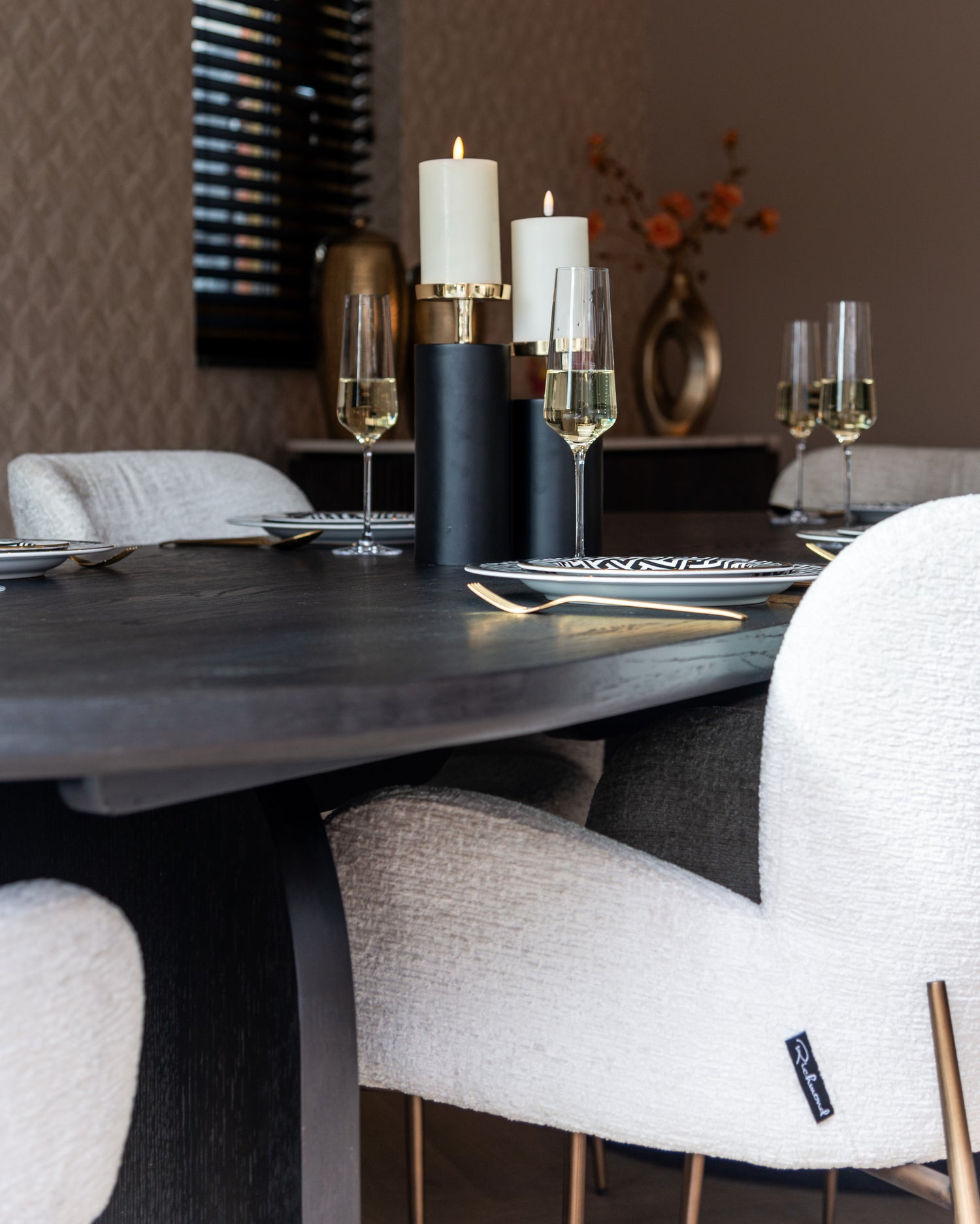 Richmond Interiors Kerzenhalter Caya black/gold small Kerzenhalter Richmond Interiors