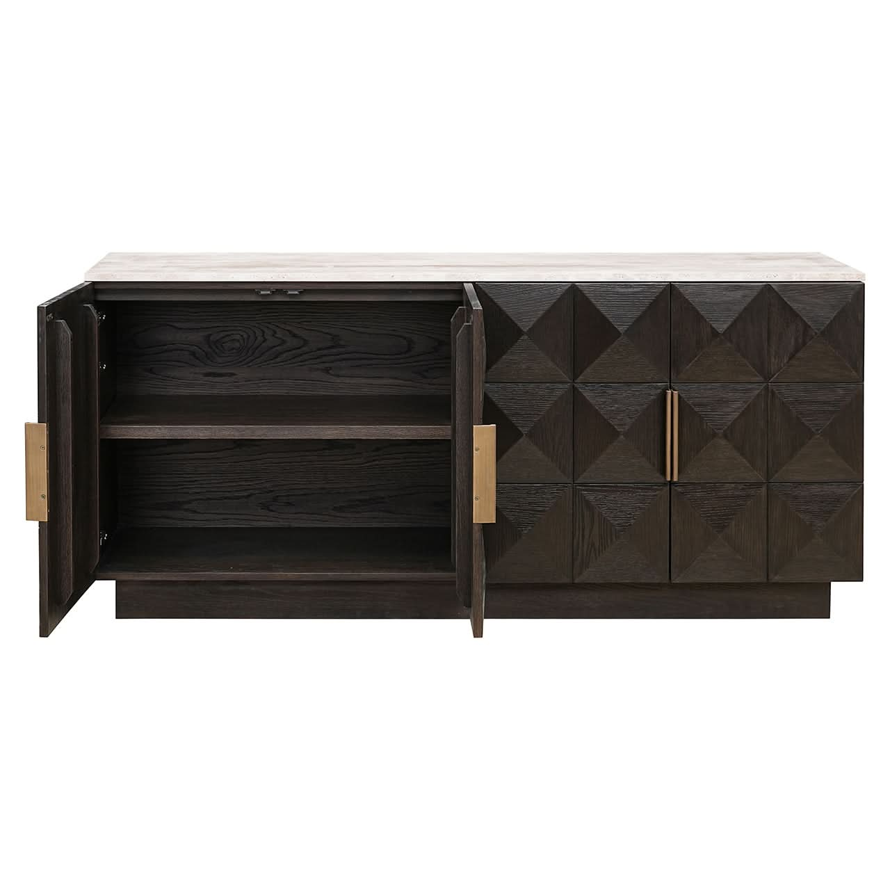 Richmond Interiors Sideboard Claremont 4-türig (Brown) Sideboard Richmond Interiors