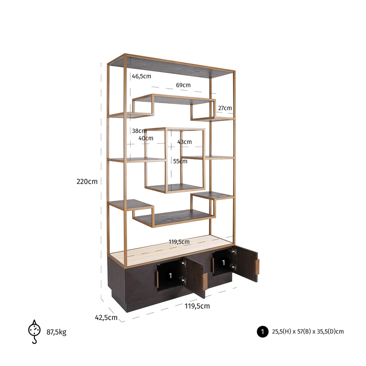Richmond Interiors Vitrine Claremont brown Richmond Interiors