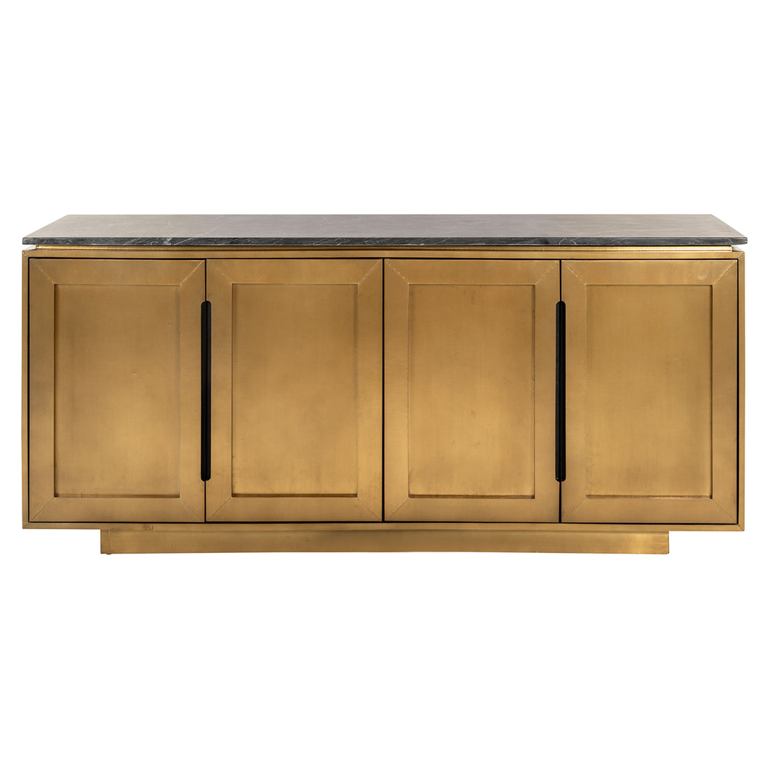 Richmond Interiors Sideboard Finsbury – 4-türig in Black/Gold Sideboard Richmond Interiors