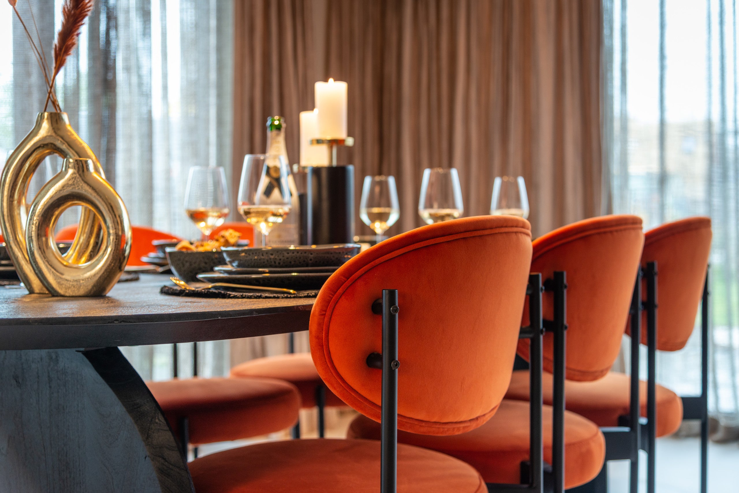 Richmond Interiors Kerzenhalter Caya black/gold small Kerzenhalter Richmond Interiors