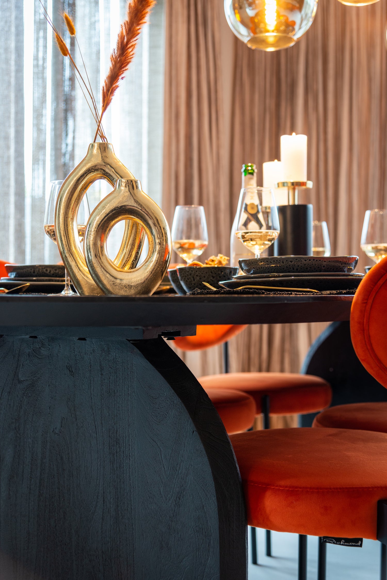 Richmond Interiors Kerzenhalter Caya black/gold small Kerzenhalter Richmond Interiors