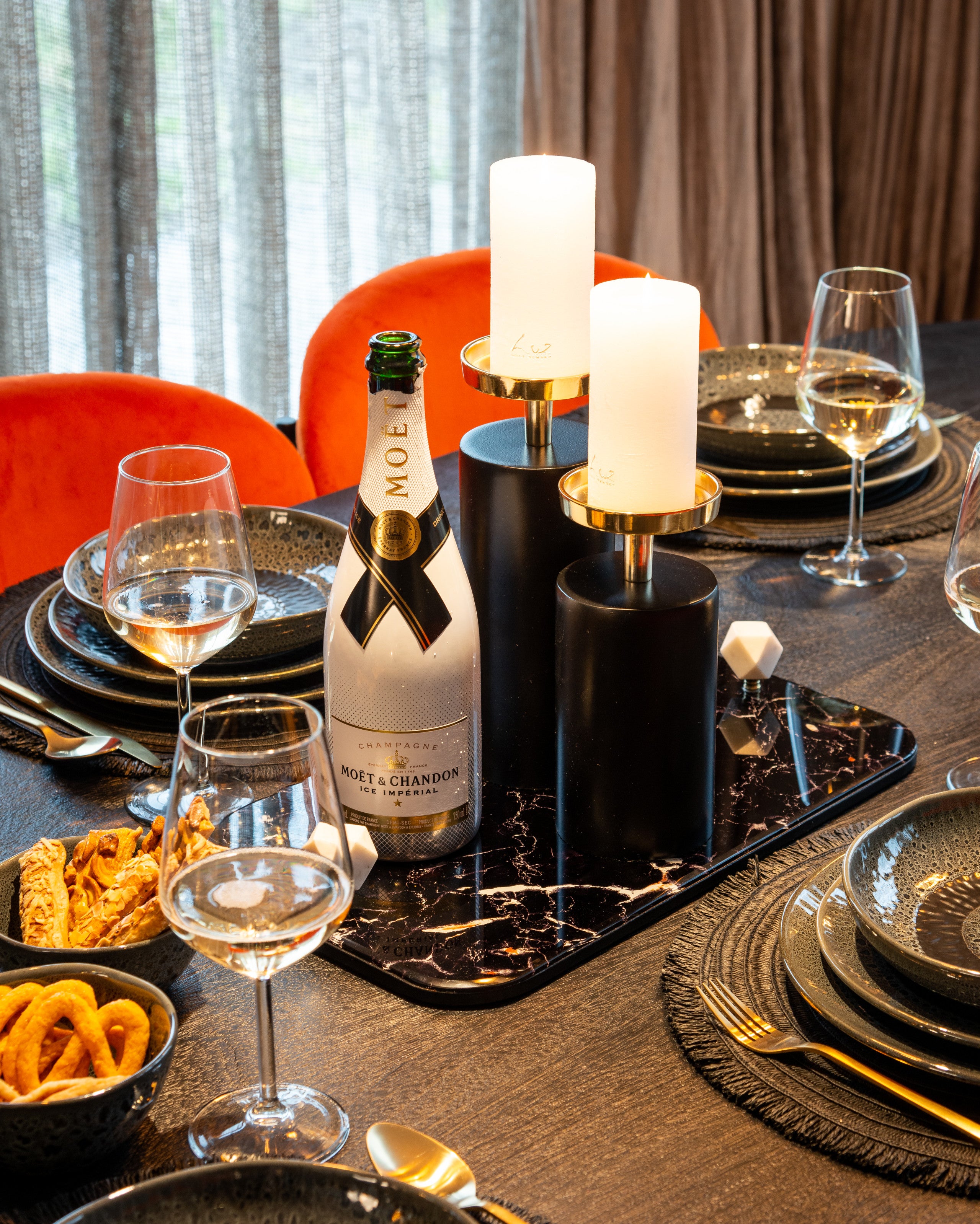 Richmond Interiors Kerzenhalter Caya black/gold small Kerzenhalter Richmond Interiors