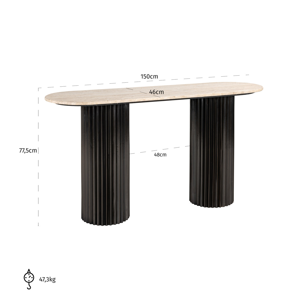 Richmond Interiors Konsole Hampton dark brown Konsole Richmond Interiors