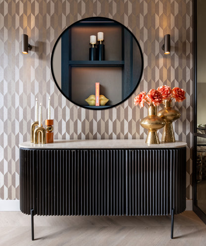 Richmond Interiors Kerzenhalter Caya black/gold small Kerzenhalter Richmond Interiors