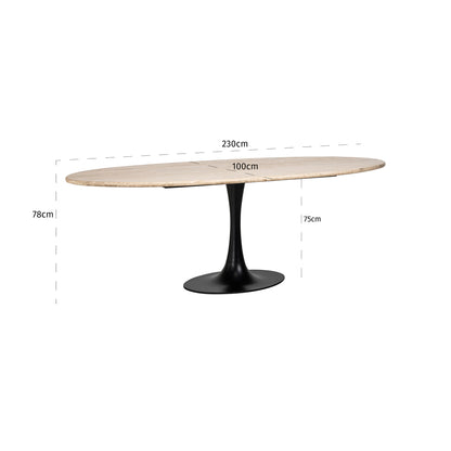 Richmond Interiors Esstisch Hampton black oval 230 Esstisch Richmond Interiors