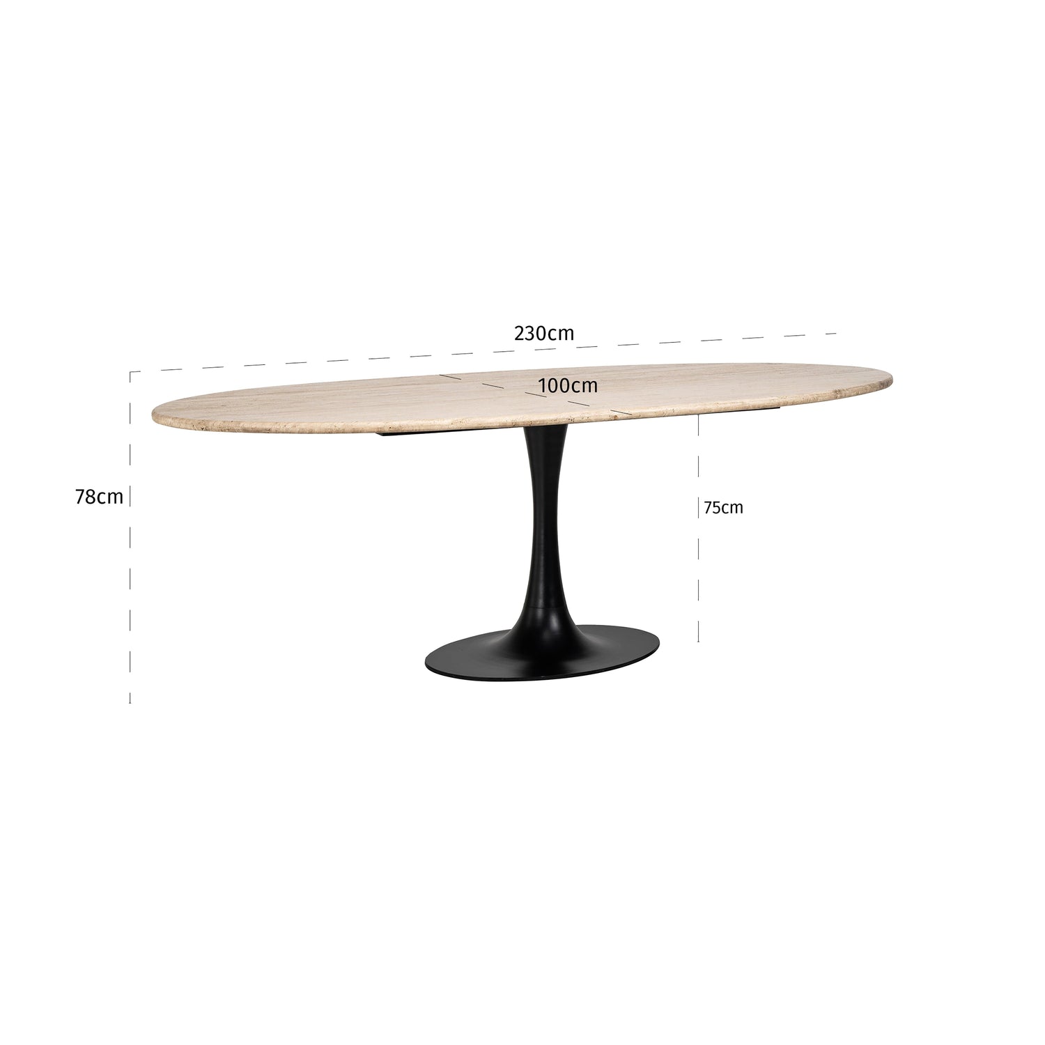 Richmond Interiors - Esstisch Travertin Hampton 230cm oval Esstisch oval Richmond Interiors