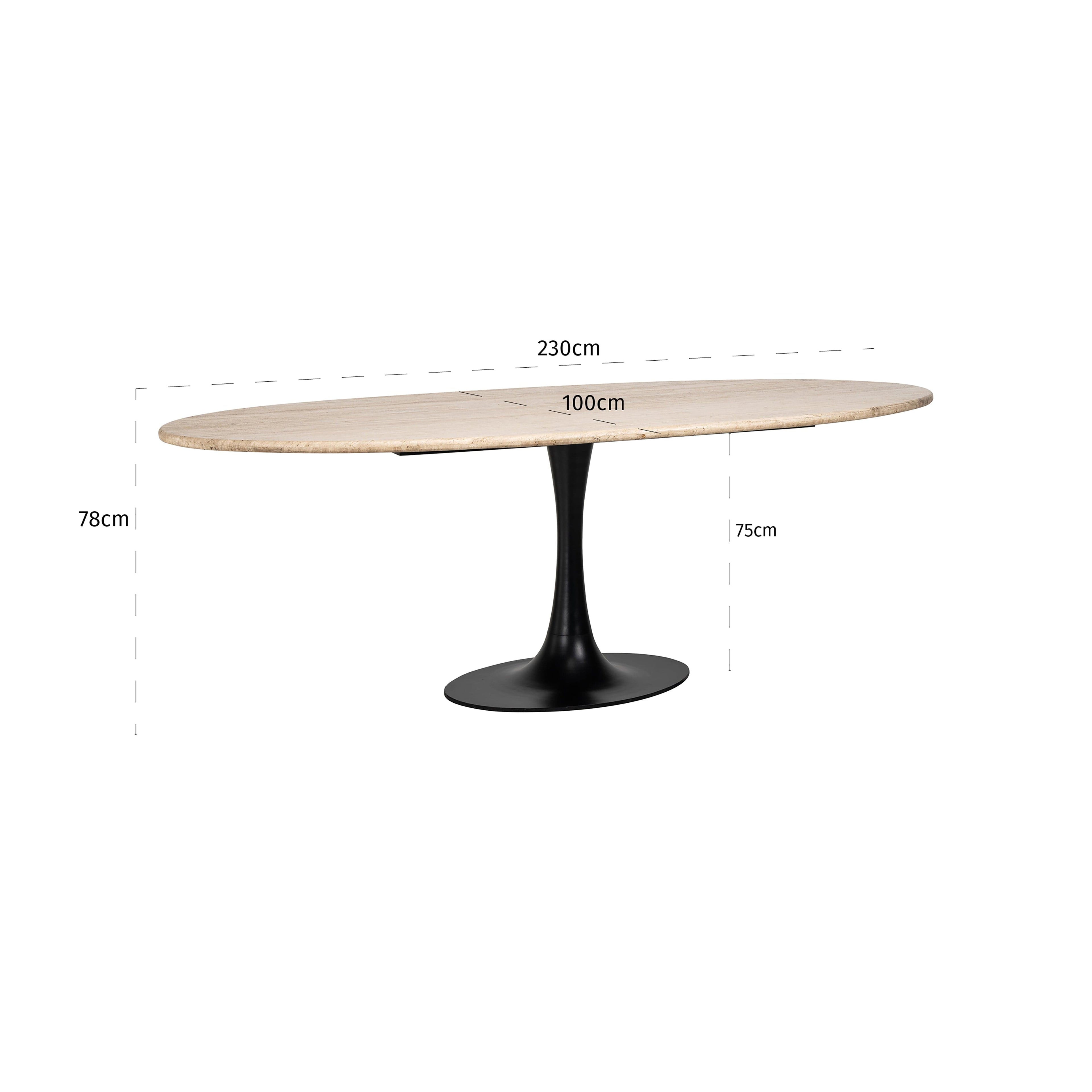 Richmond Interiors - Esstisch Travertin Hampton 230cm oval Esstisch oval Richmond Interiors