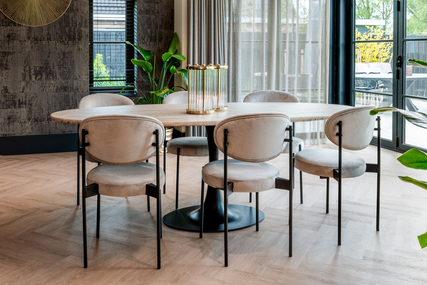 Richmond Interiors Esstisch Hampton black oval 230 Esstisch Richmond Interiors