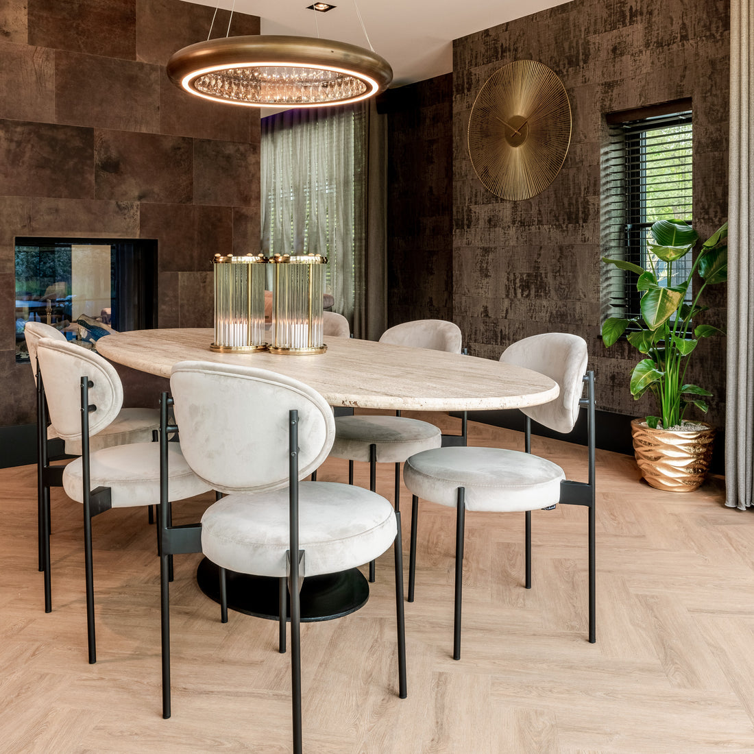 Richmond Interiors - Esstisch Travertin Hampton 230cm oval Esstisch oval Richmond Interiors